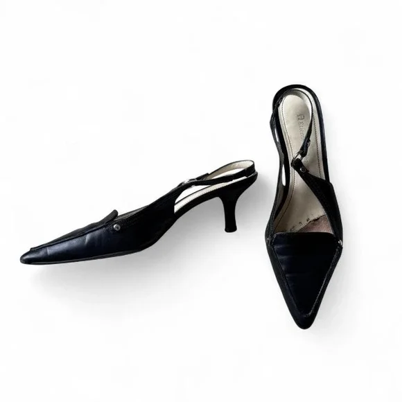 Vintage Leather Slingback Kitten Heels - Picture 4 of 4